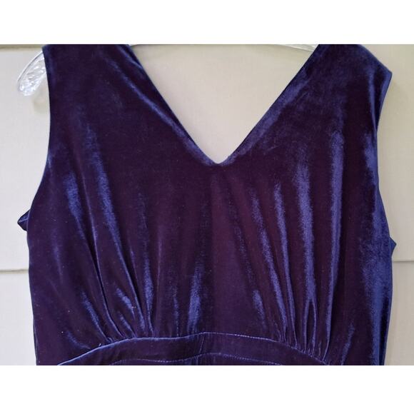 Modcloth x Collectif Blue Velvet Mermaid Side Slit Gown Maxi Dress Size 12 Goth - Picture 7 of 11